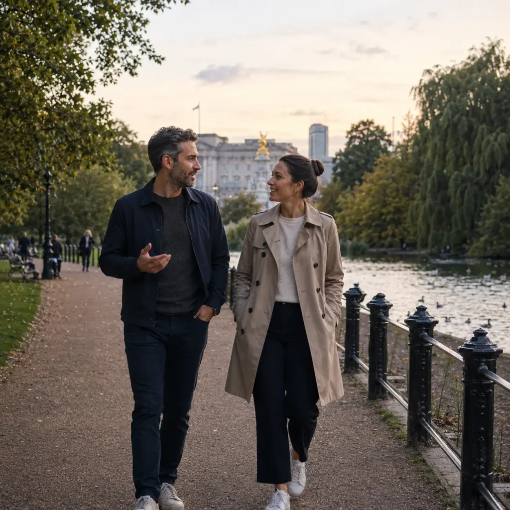 Date stroll by the lake